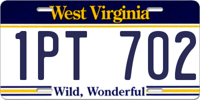 WV license plate 1PT702