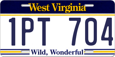 WV license plate 1PT704