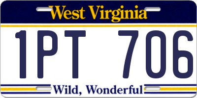 WV license plate 1PT706