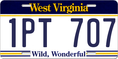 WV license plate 1PT707