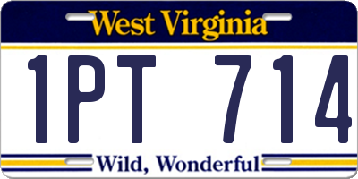 WV license plate 1PT714