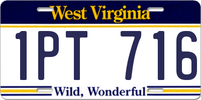 WV license plate 1PT716