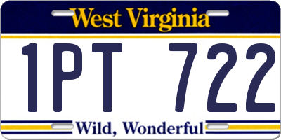 WV license plate 1PT722