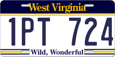 WV license plate 1PT724