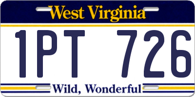 WV license plate 1PT726