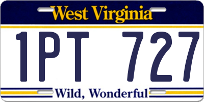 WV license plate 1PT727