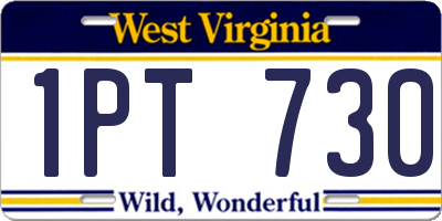 WV license plate 1PT730