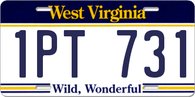 WV license plate 1PT731