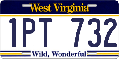 WV license plate 1PT732