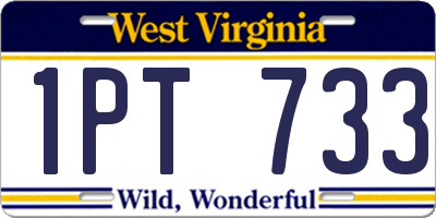 WV license plate 1PT733