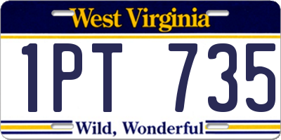 WV license plate 1PT735