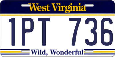 WV license plate 1PT736