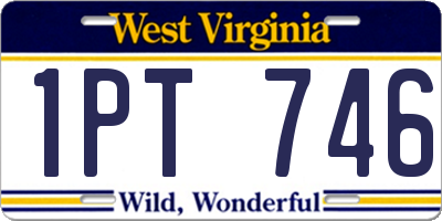 WV license plate 1PT746