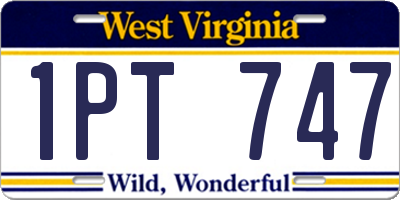 WV license plate 1PT747