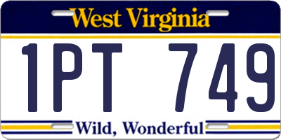 WV license plate 1PT749