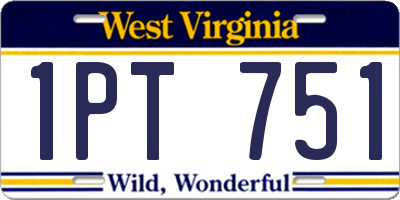 WV license plate 1PT751