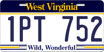 WV license plate 1PT752