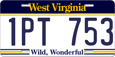 WV license plate 1PT753