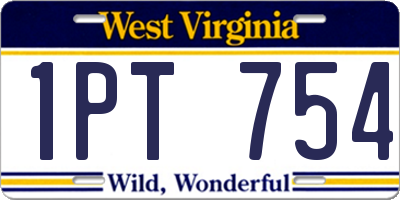 WV license plate 1PT754
