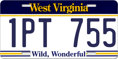 WV license plate 1PT755