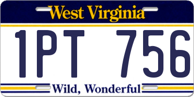 WV license plate 1PT756