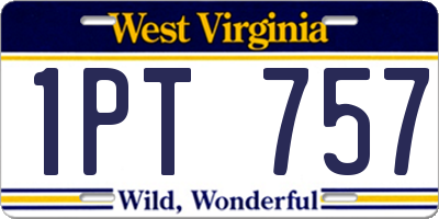 WV license plate 1PT757