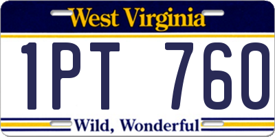 WV license plate 1PT760