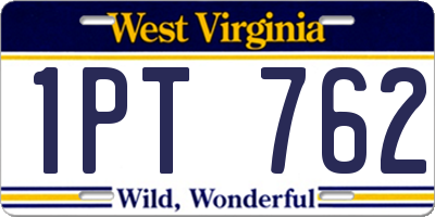 WV license plate 1PT762