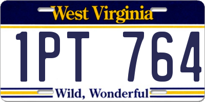 WV license plate 1PT764