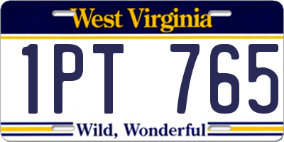 WV license plate 1PT765