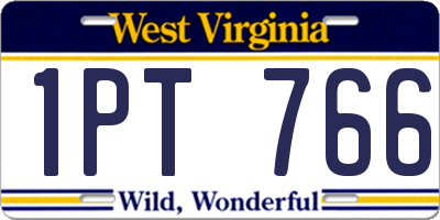 WV license plate 1PT766