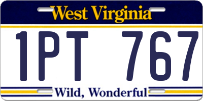 WV license plate 1PT767