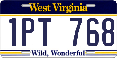 WV license plate 1PT768