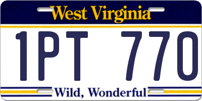 WV license plate 1PT770