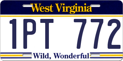 WV license plate 1PT772