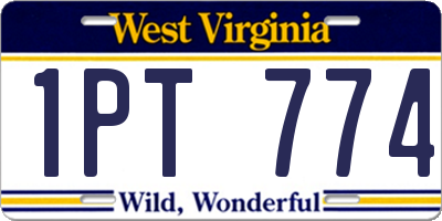 WV license plate 1PT774