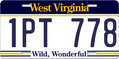 WV license plate 1PT778