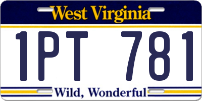 WV license plate 1PT781