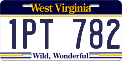 WV license plate 1PT782