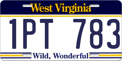 WV license plate 1PT783