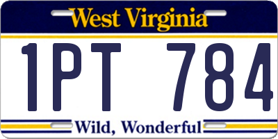 WV license plate 1PT784