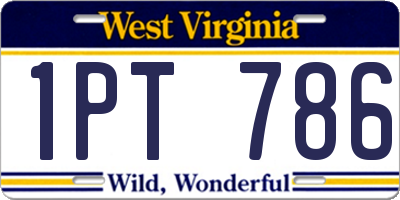 WV license plate 1PT786