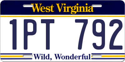 WV license plate 1PT792