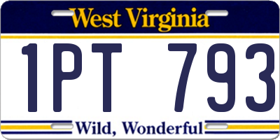 WV license plate 1PT793