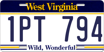 WV license plate 1PT794