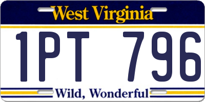 WV license plate 1PT796