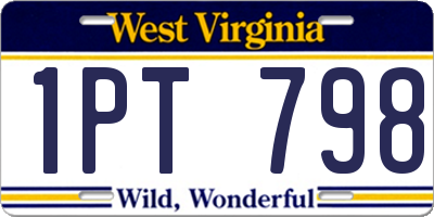 WV license plate 1PT798