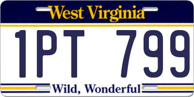 WV license plate 1PT799