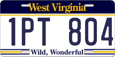 WV license plate 1PT804