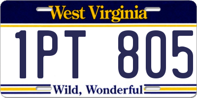 WV license plate 1PT805